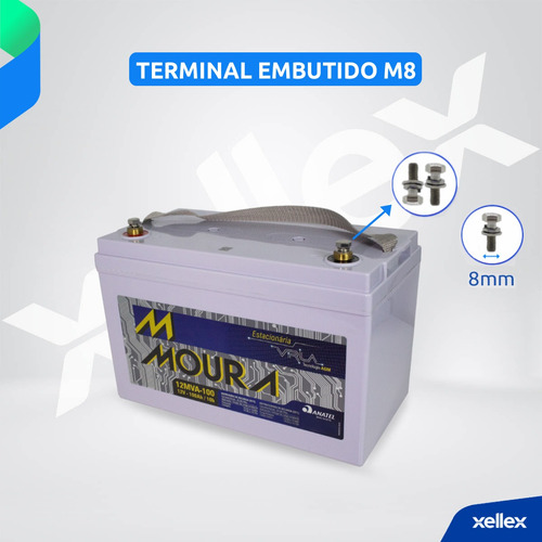 Batería 12v 100ah Moura Ciclo Profundo Solar Larga Vida Agm
