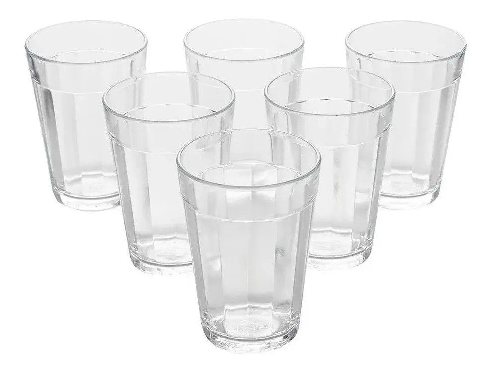 Kit De Copos Americano Multiuso Simples 6 Peças 190ml Nadir Cor Transparente