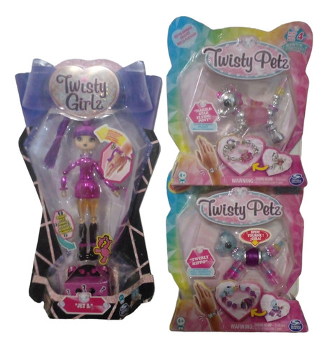 Twisty Girlz Jet B + Twistys Petz Twirly Hippo Y Dazzle-star