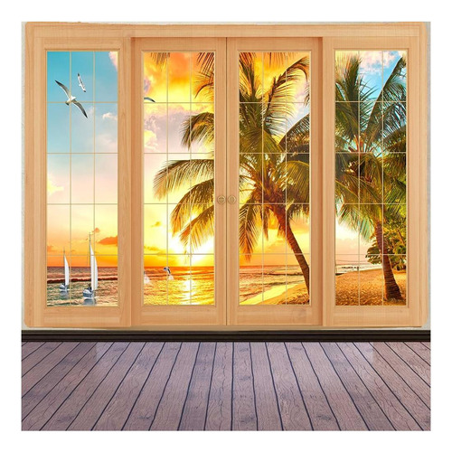 Fendrom Tapiz De Playa Beach Tropical Island Palm Tree Seas
