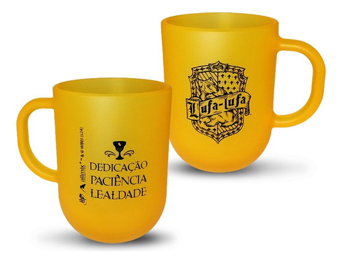 Caneca De Vidro Casas De Hogwarts | Colorido | Harry Potter Cor Amarelo Lufa-lufa