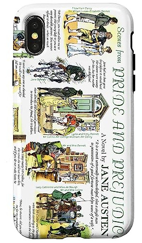 Funda Para iPhone X/xs Illustrated Pride Y Prejudice Book
