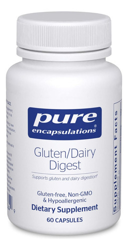 Gluten / Digerido Lácteo Pure Encapsulations 60 Cápsulas