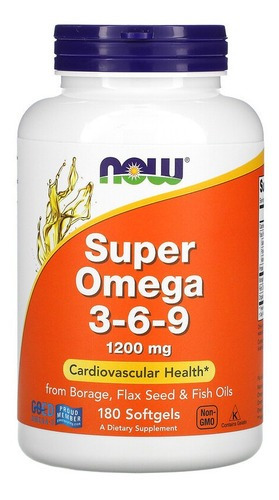 Super Omega 3 6 9 1200 Mg 180 Softs - Now Foods