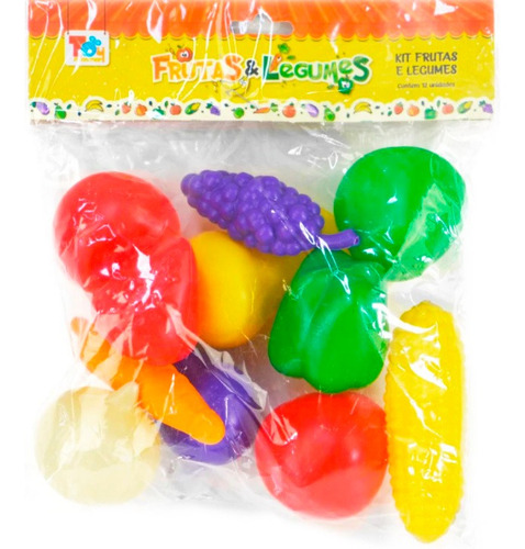 Imagem 2 de 2 de 12 Frutinhas Fruta Legumes Plástico Comidinha Brinquedo.