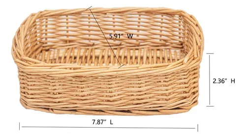 Cestas De Mimbre Hdkj Rectangulares 3pcs Naturales