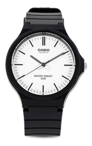 Relógio de pulso Casio MW-240-1E2V com corria de resina cor preto - fondo branco