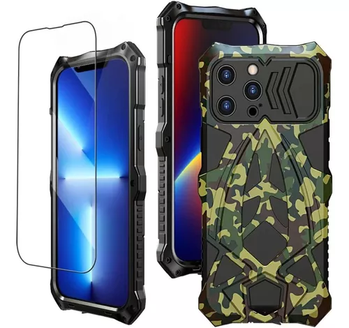 Funda para iPhone 13 con protector de pantalla, funda de teléfono para  iPhone 13, protección resistente, doble capa de grado militar, a prueba de