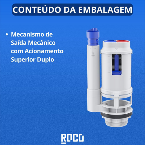 Mecanismo Acionamento Superior Duplo Saída C/ Acoplada Roco