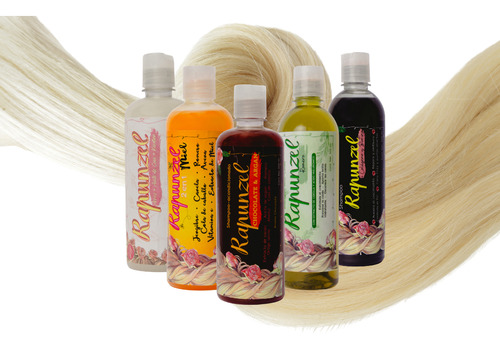 Kit Rapunzel 5 Pz Hidrata Colageno Anti Caida Caspa Natural