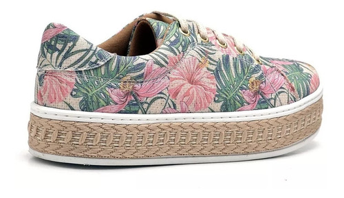 Tenis Feminino Sapatenis Flatform Corda Florido Estampa | Mercado Livre