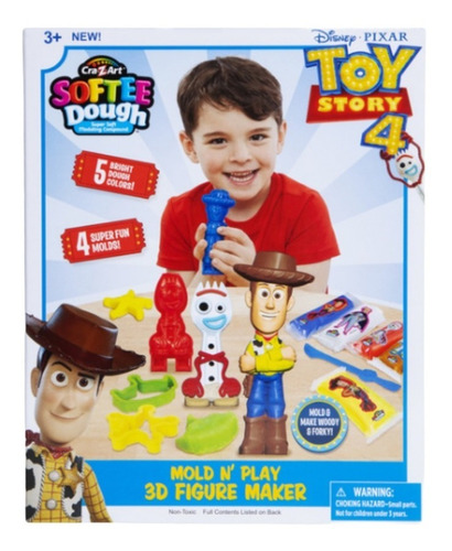 Imagen 1 de 6 de Toy Story 4 Crea Figuras Y Moldea Play Masa Woody Forky