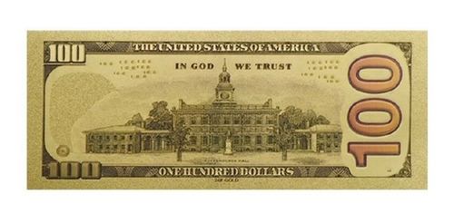 Imagen 3 de 7 de Robmar-usa Billete U$s 100 Plástico Bañado Oro 24 K.-oferta