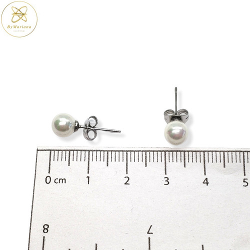 Aros Acero Quirurgico Cardinal Perla Blanca 6mm