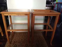 Comprar Mesas De Madera De 2 Niveles Con Topes De Vidrio 