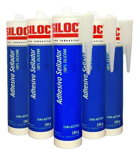 Adhesivo Siloc Silicona 100% Cura Acetica Blanco 280g  X 12u