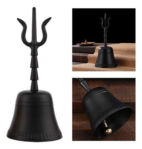Sino De Chamada De Mão Objetos Rituais Portáteis Preto