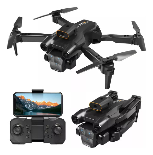 Drone Mini 8k C12pro Con Triple Cámara Hd 2.4ghz Negro
