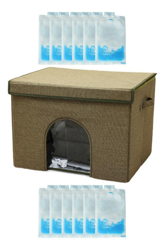 Casa De Gato De Enfriamiento De Verano Con 12 Bolsas De