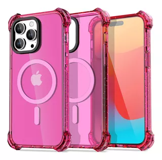 Funda Para Iphone15 Pro Max Magsafe Neon Rosa Hot