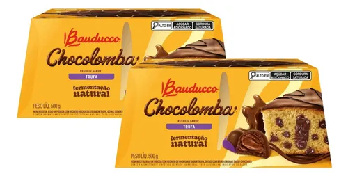 comprar Kit 2 Chocolomba Trufa 500g Bauducco Colomba Pascal Trufada