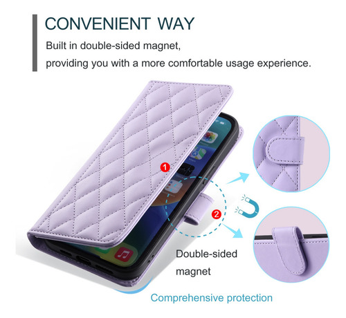 Funda Protectora De Piel Abatible Para Xiaomi 14t 5g/14t Pro 5g/poco M7 Pro 5g, Funda Protectora De Piel Con Correa De H