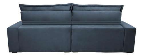 Cama Inbox Soft Sofa Retrátil Reclinável Pocket 2,52m Azul