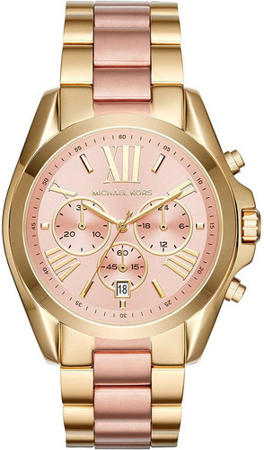 Reloj Michael Kors Bradshaw Mk6359 Gold And Rose Para Dama