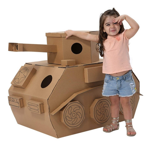 Tanque Militar De Carton Infantil Armable Ibonny P/ Pintar