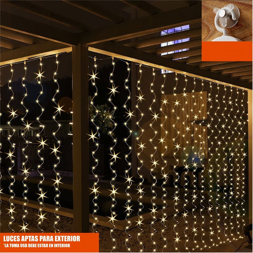 Imagen 8 de 10 de Cortina De Luces Vintage 3x3m . Alambre Microled 300leds