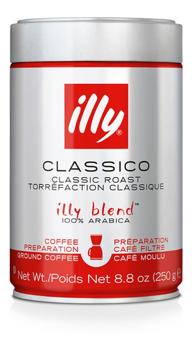 Cafe Illy Molido para Moka Blend 100% Arábica 250grs Italia