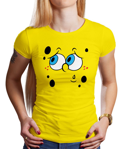 Polo Dama Bob Esponja Preocupado (d0811 Boleto.store)