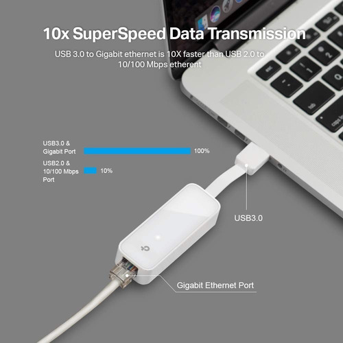 Adaptador De Red Usb A Rj45 Ethernet Gigabit Tp-link Ue300