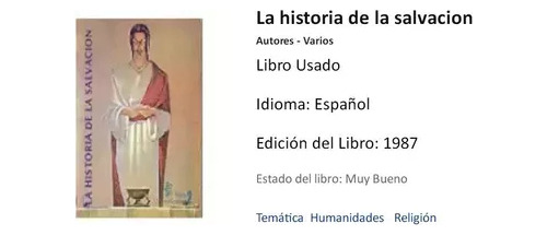 Libro : La Historia De La Salvacion