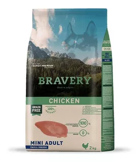 Alimento Para Perros Raza Pequeña Adulto Bravery Pollo 2kg