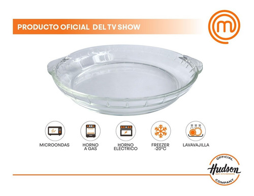 Fuente Vidrio Templado Hudson Redonda Con Asas Horno 28,7 Cm