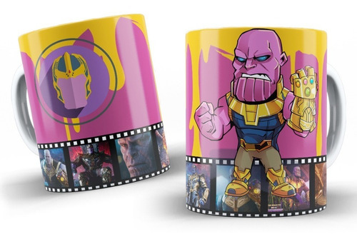 Taza Thanos En Dibujo Con El Guantelete.  11 Oz.