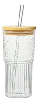 Comprar Vaso Vidrio Labrado Sorbete Tapa Hermetica Bamboo 650ml