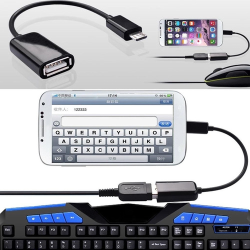 Cable Otg Micro Usb Android Para Mouse Teclado Pendrive Etc