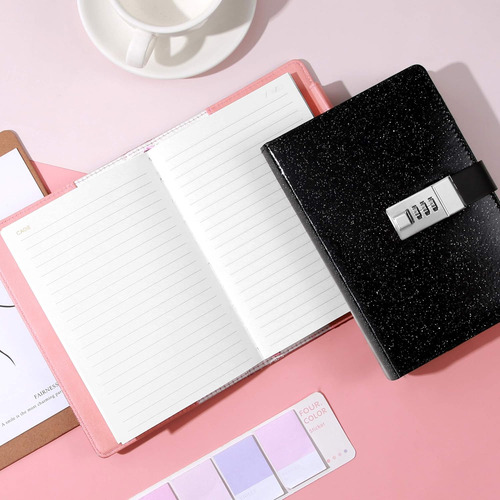 Cagie Sparkly Diary With Lock , Lockable Secrets Journal,...