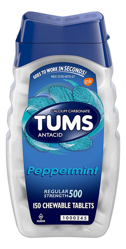 Tums Pmint 150 S Tamano 150s Tums De Fuerza Regular, Menta,