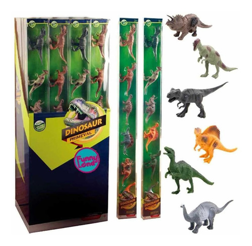 Imagen 1 de 6 de Set X6 Dinosaurios T Rex Dino Plastico Surtido Cresko Ft800