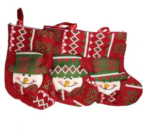 12 Botas Navideñas Colgante Decoración Navidad 16cm 