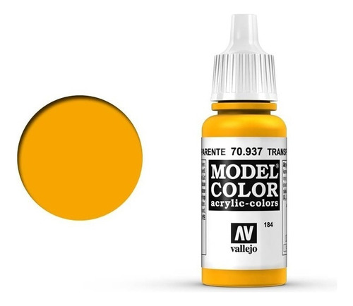 Vallejo Model Color 17ml Pintura Acrílica Color 184 Amarillo Transparente 70.937