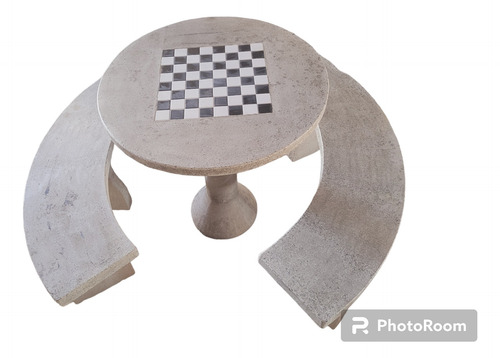 Conjunto De Mesa Redonda Com Dois Bancos Curvos G.