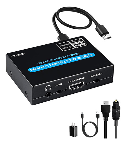 Hdmi Audio Extractor 2 En 1 - Ideal Para Arc Y Rca