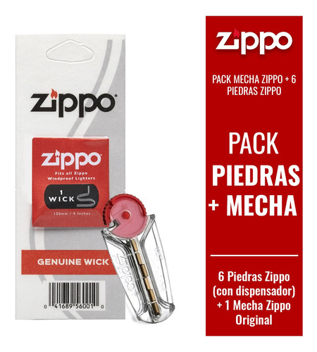 Imagen 1 de 10 de Pack Mecha Zippo + 6 Piedras Zippo