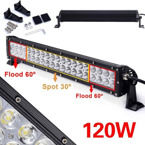 Imagen 2 de 6 de Faro Led Cree Barra 120w 40 Led 21 Pulgadas Jeep 4x4 Off Roa