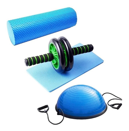 Bosu Con Manillas + Foam Roller + Rueda Abdominal | Sd Med