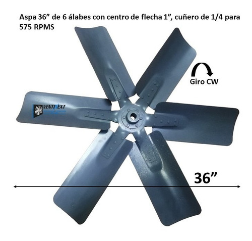 Aspa De 36 In Con 6 Alabes Entrada De Flecha 1